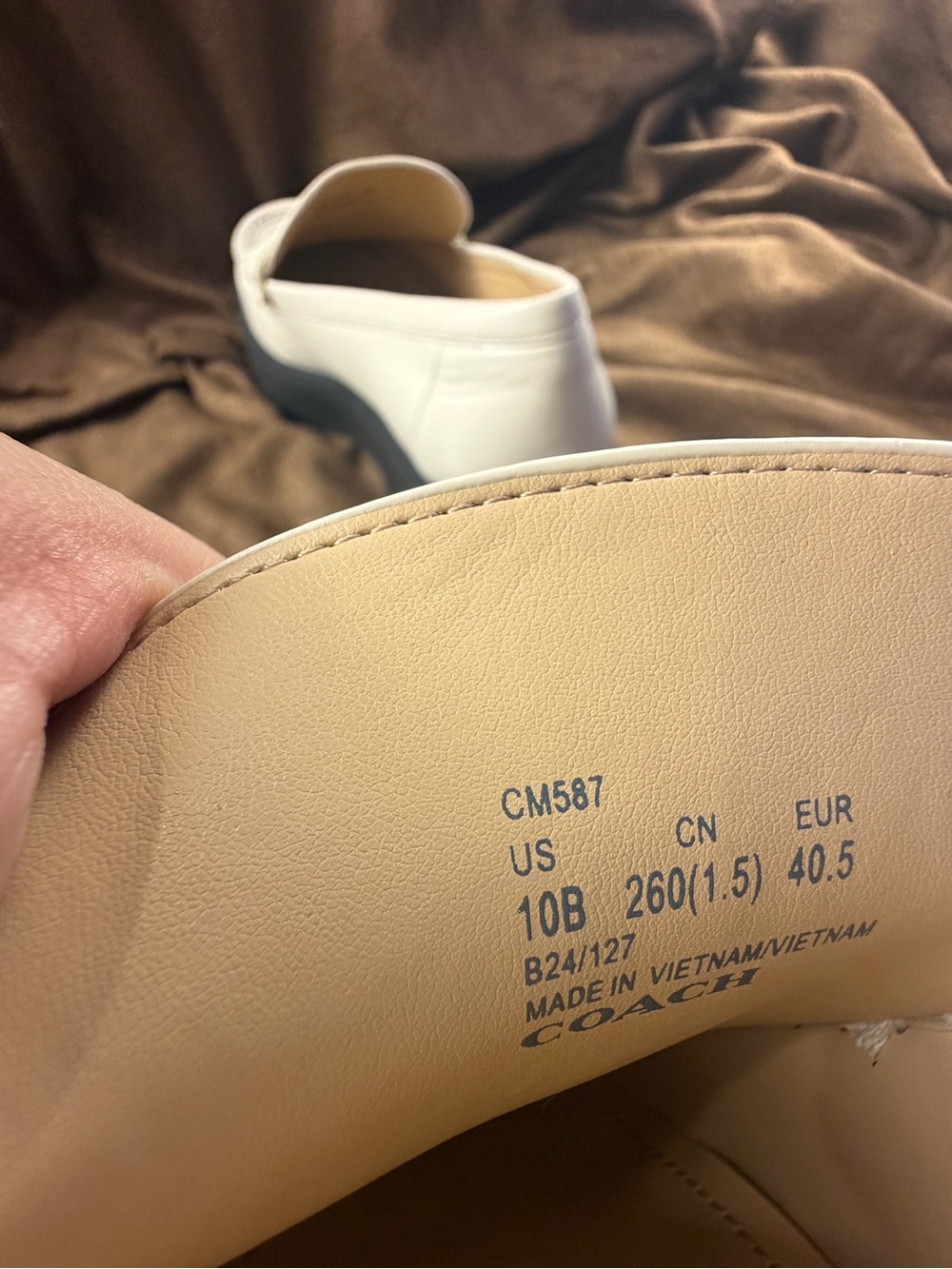 Coach Loafer Slip On Flats White/Black Leather Rubber Sole Women's US 10 - Picture 6 of 10